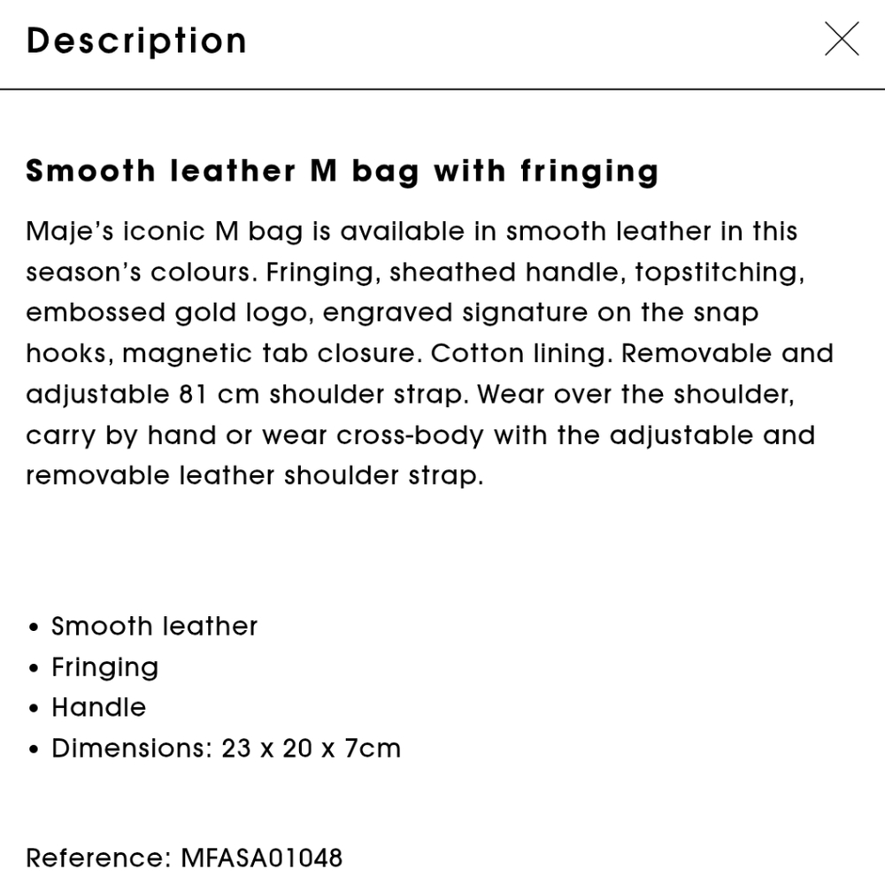 NWT Maje M bag fringe smooth leather rose pink - Picture 14 of 15